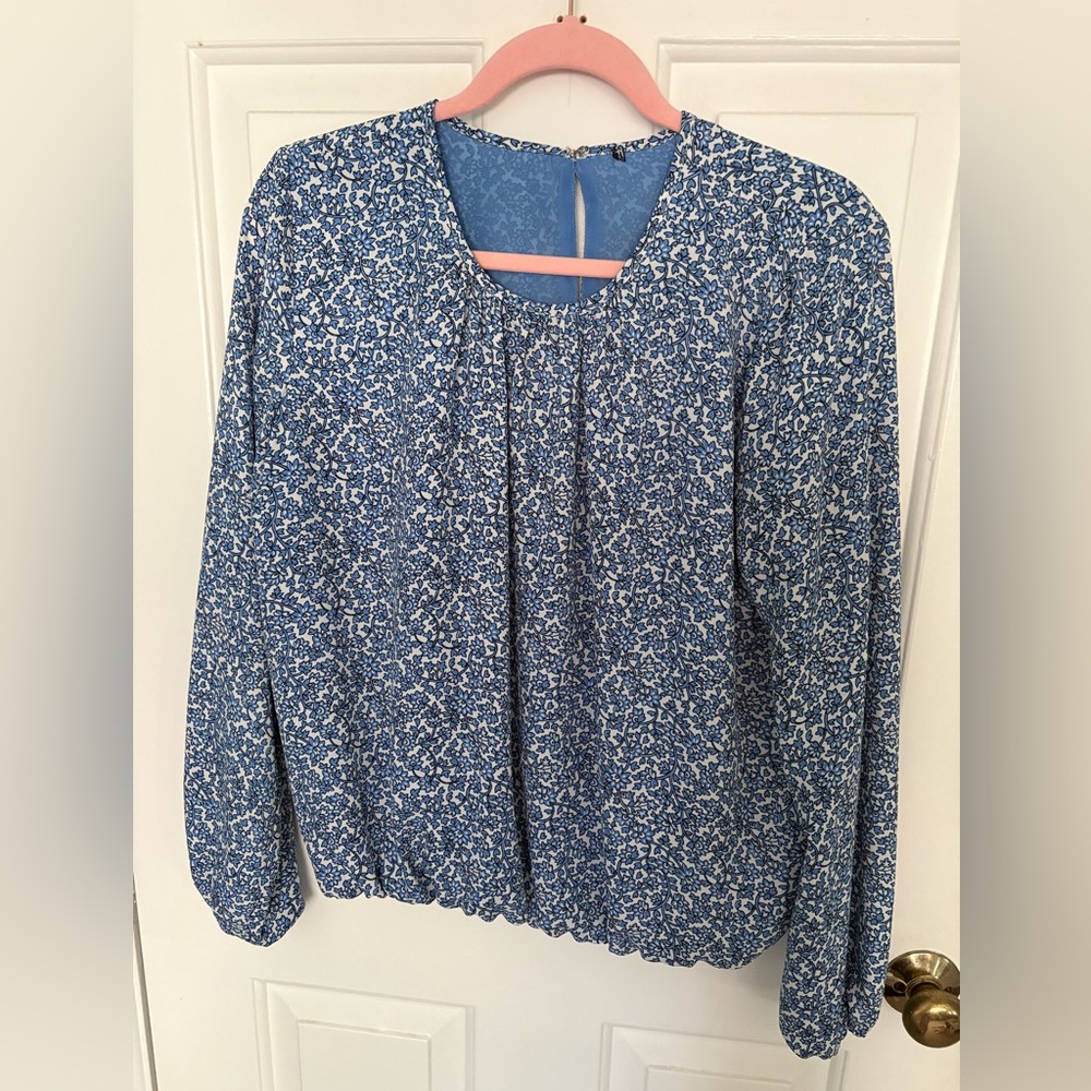 Tommy Hilfiger Blue and White Patterned Blouse